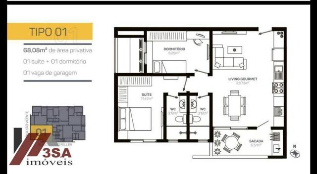 AP0186 Apto com 2 dorm.; 60 m², Bairro São Vicente - Itajaí/SC - Foto 10