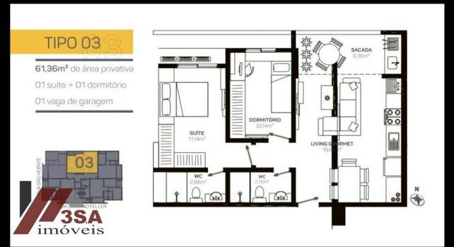 AP0186 Apto com 2 dorm.; 60 m², Bairro São Vicente - Itajaí/SC - Foto 5