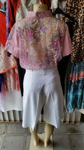 Blusa Renda Bordada Estampada - Foto 3