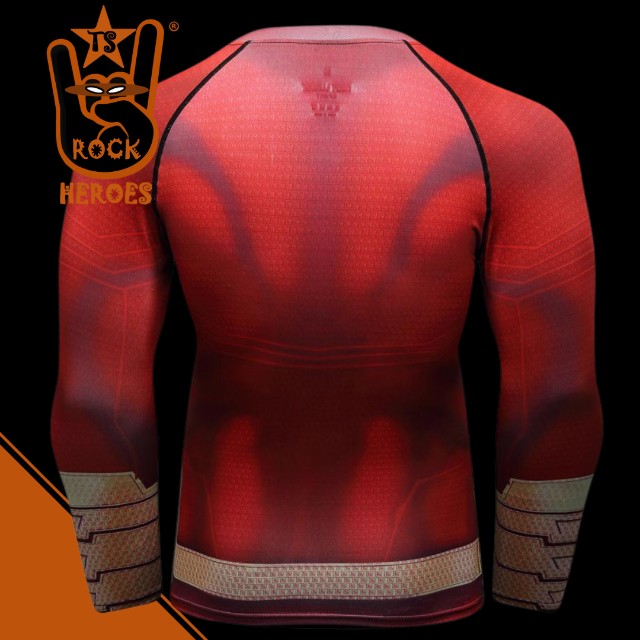 Camisa de Compressão Shazam Manga Longa Rashguard Elastano - Foto 3