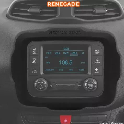 Moldura 2 Din Jeep Renegade 7 Polegadas Multimidia Mp5 Som tela Painel Carro - Foto 5
