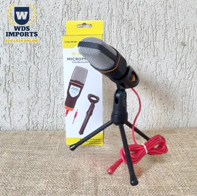 Microfone Condensador Com Tripé