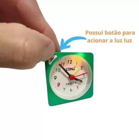 Mini Relógio Despertador de Mesa Analógico com Led - Foto 5