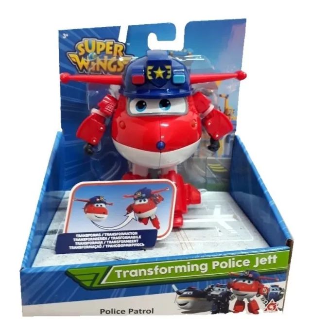 brinquedo Super Wings Police Patrol - Transforming Police Jett -OU- Transforming Kim