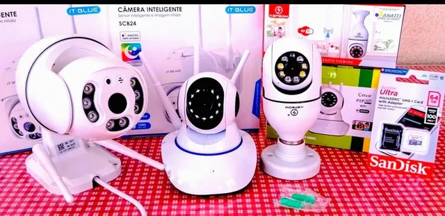 Câmeras smart wi-fi 360 ° (valores na descrição do anúncio)