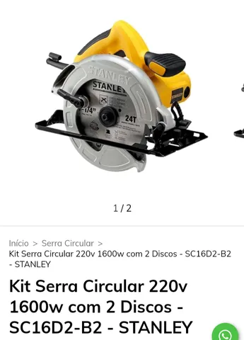 Kit serra circular Stanley sc16 220v