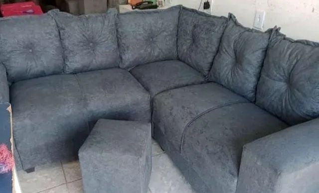 Sofá de canto confortável com puffs - Foto 3