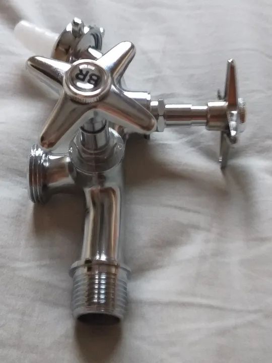 Torneira de metal cromado para tanque e lavadora, marca brilhante, garantia d - Foto 2