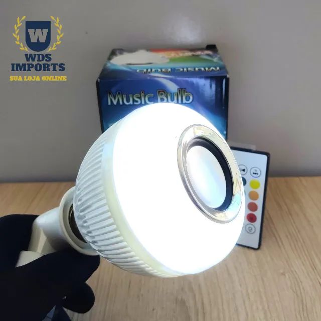 Lâmpada Musical Bluetooth com Led e Controle
