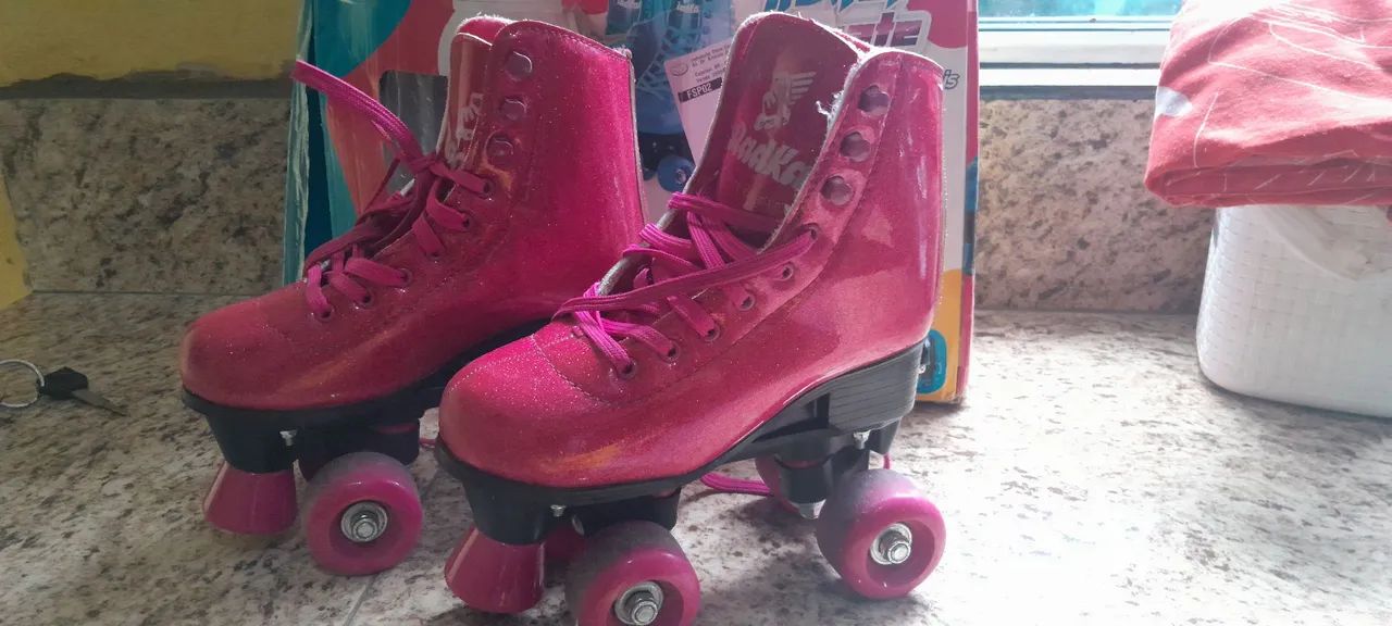 Patins Roller Skate Ajustável Infantil Feminino - Foto 2