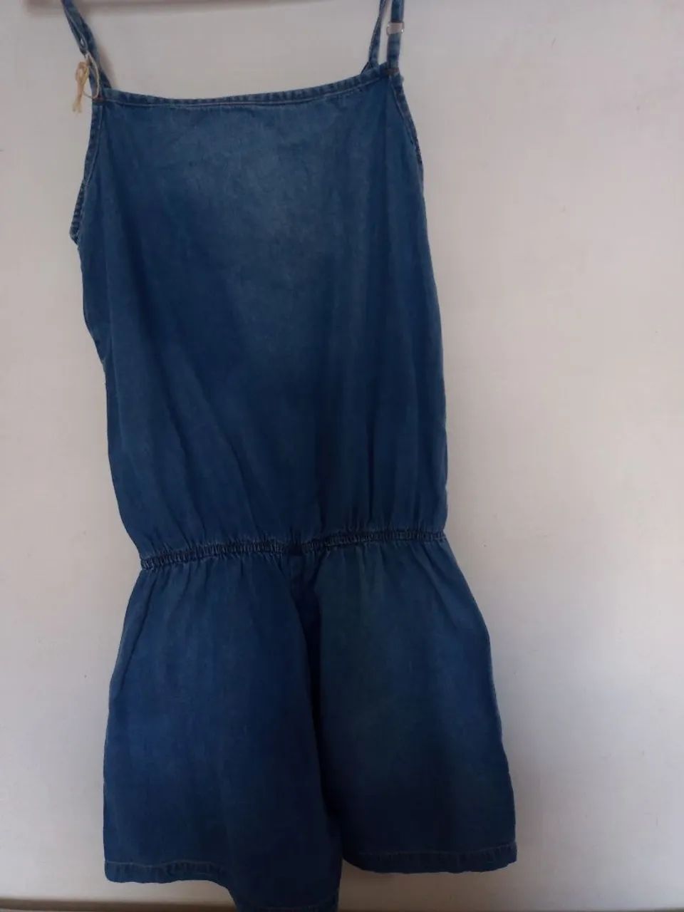 Macacão Jeans Azul Feminino Tam P - Foto 2