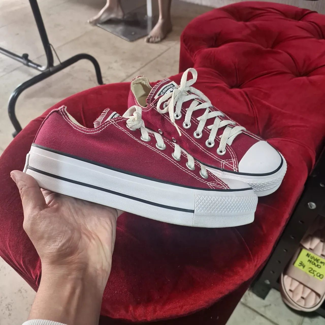 Tênis Original Converse All Star Plataforma Vinho/Bordô - Tam 36 - Foto 2