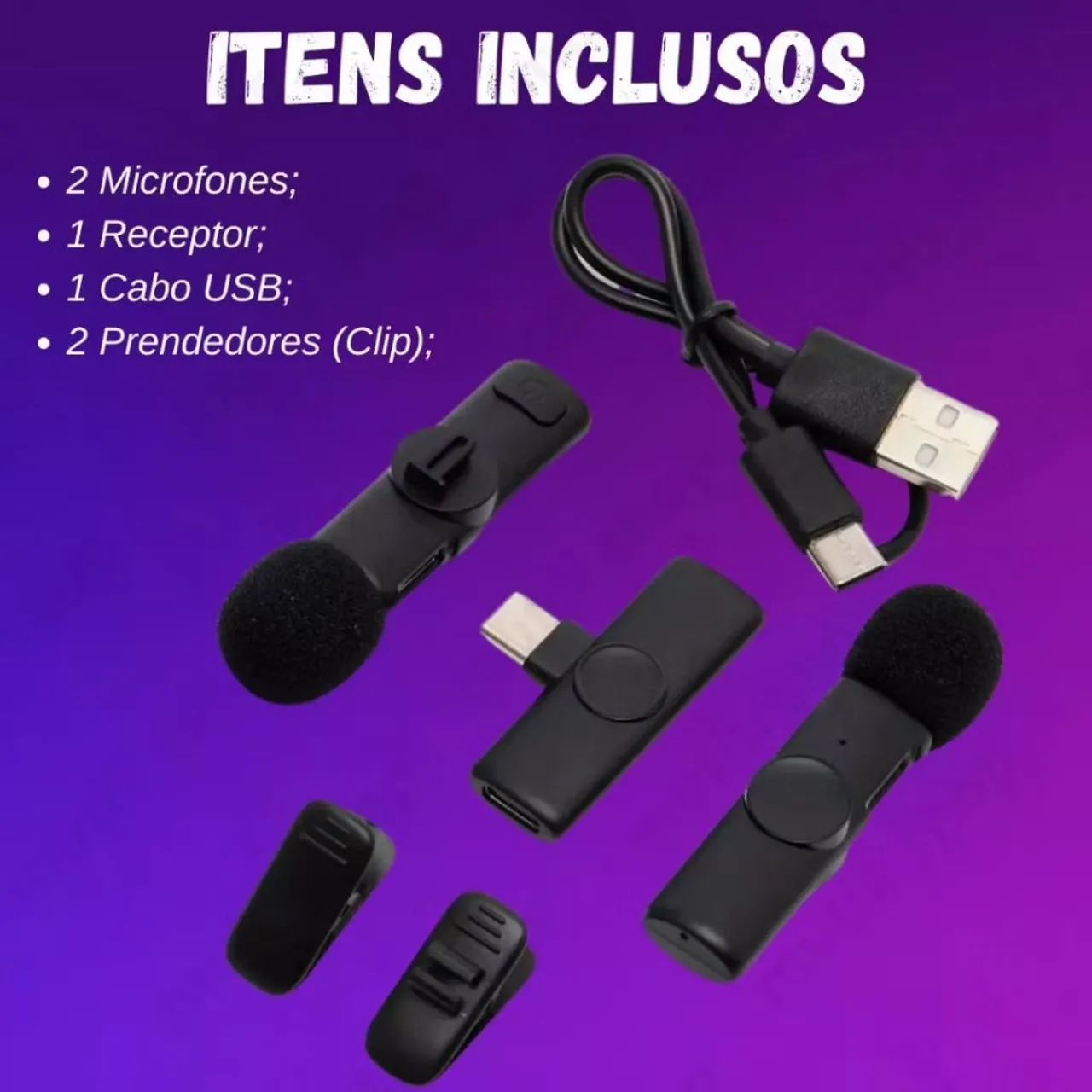 Microfone Lapela Duplo para Celular Smartphone Tipo C e iPhone- Alta Qualidade de Som! - Foto 5