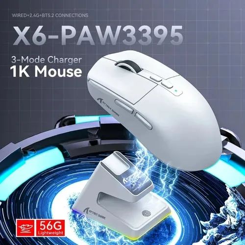 Mouse Gamer Bluetooth 2.4g Attack Shark X6 Com Dock - Foto 4