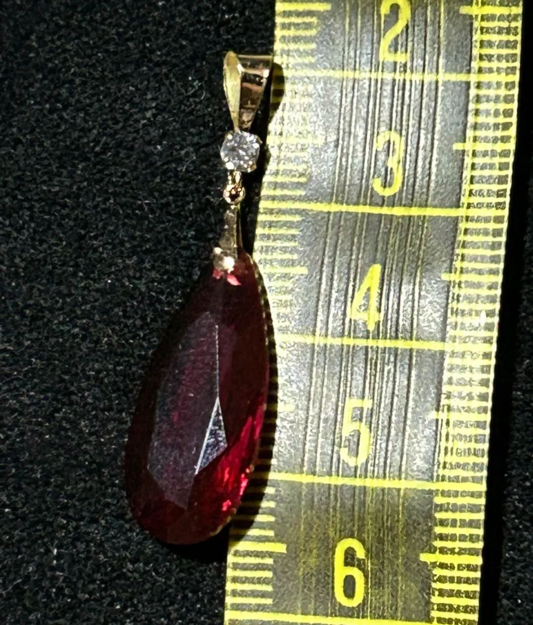 Pingente ouro 18k com rubi sintético  - Foto 4
