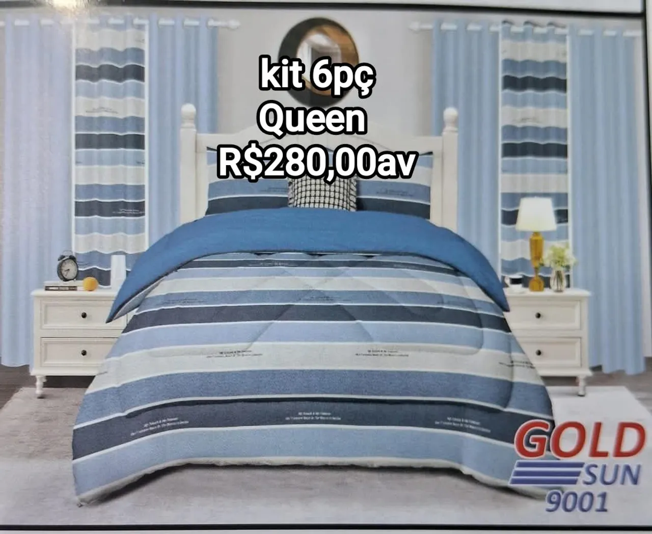 Kit Cobre-leito Queen 6 peças Gold Sun