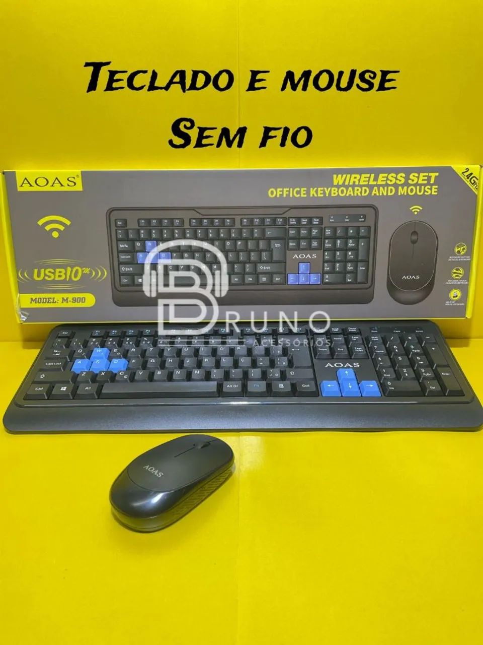 Kit Teclado e Mouse Sem Fio