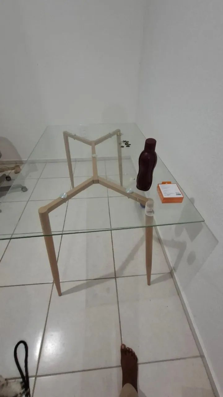 Mesa de jantar em vidro retangular65569085324289121