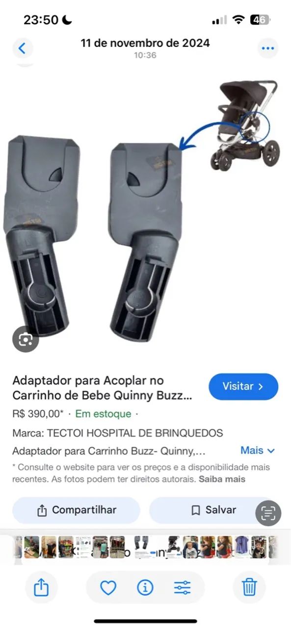 Carrinho de Bebê Quinny Buzz Xtra com Bebe conforto, adaptador e base para carro  - Foto 3