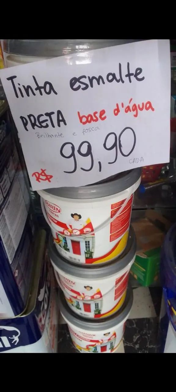 Tinta Esmalte Preta Base D'água - 99,90