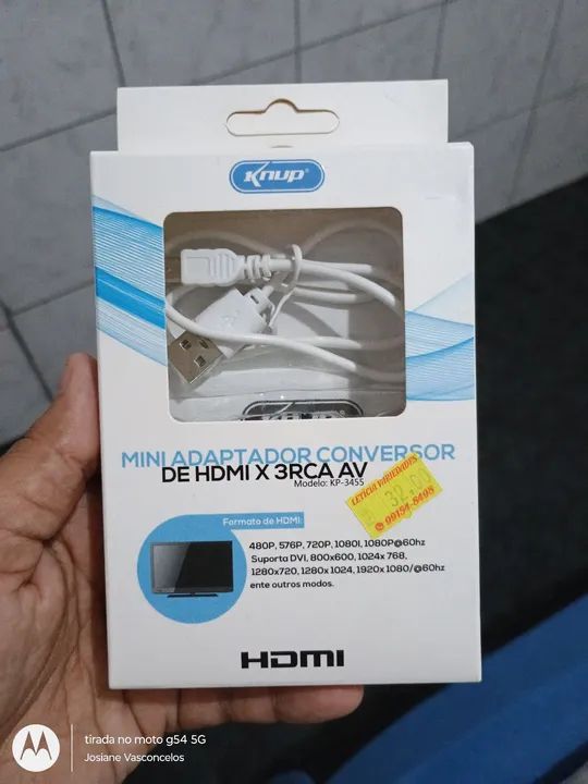 Mini Adaptador Conversor HDMI para 3RCA AV - KnuP