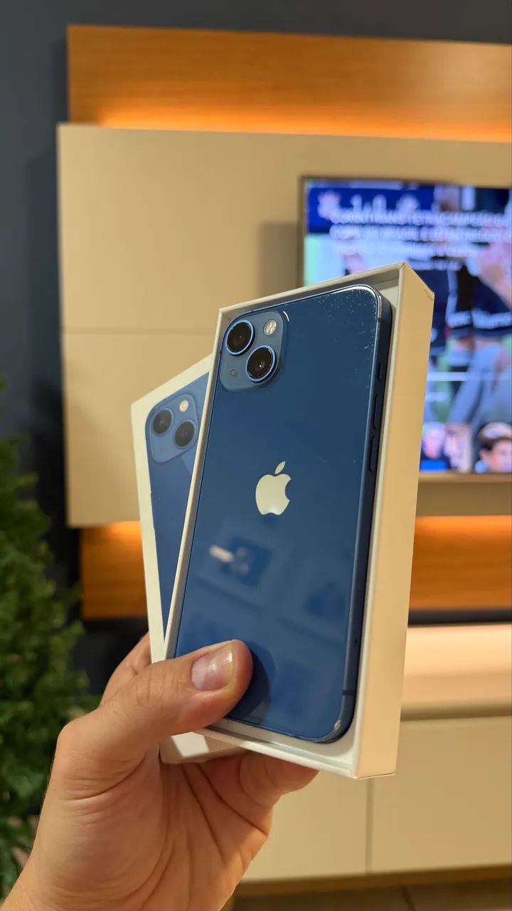 iPhone 13 Blue 128GB, Seminovo 84%, Garantia - Celulares e