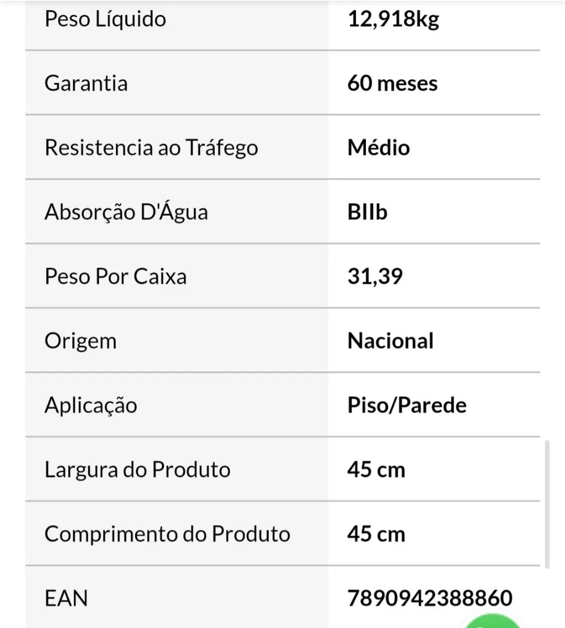 Piso Porcelanato Eliane Plus White 45x45 - Cx 2,430m² - Foto 5