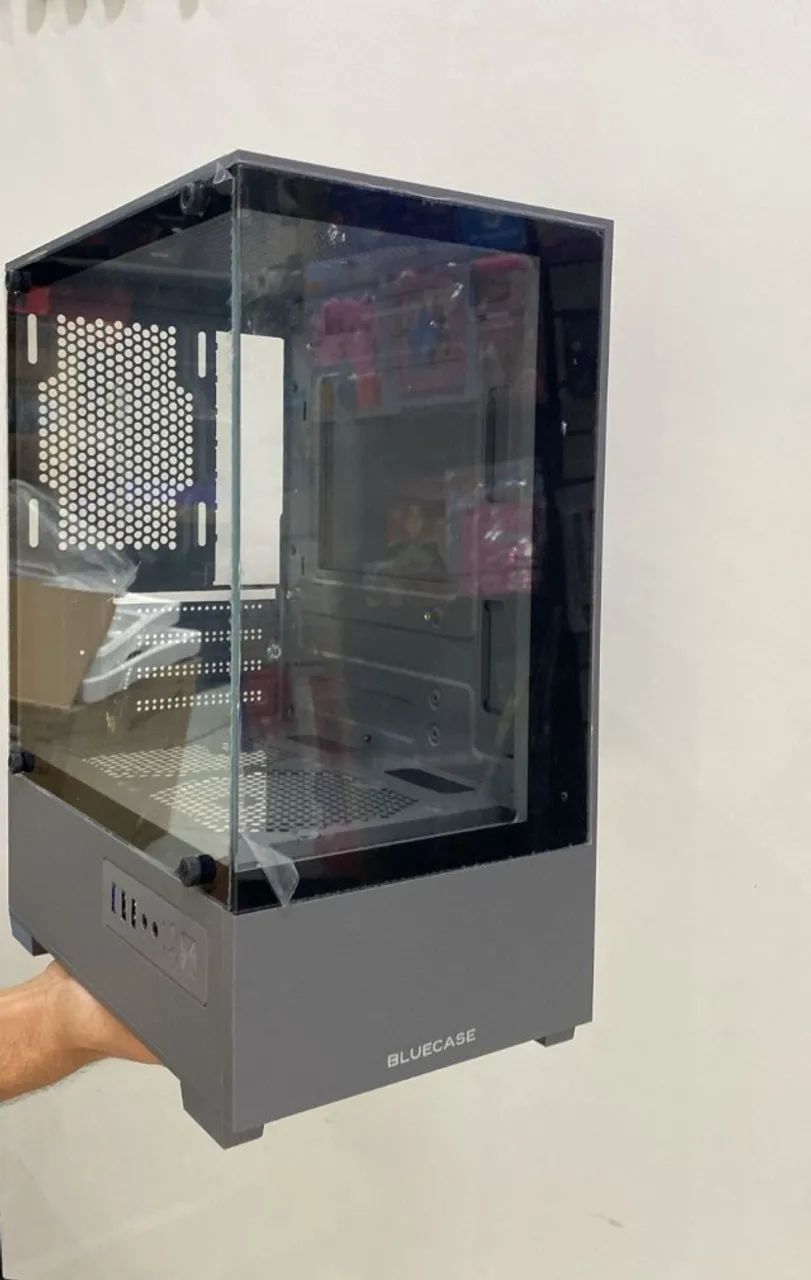 Gabinete Gamer Bluecase Bg-054 Hit Cinza Vidro Temperado Loja Coimbra Computadores Entrega - Foto 3