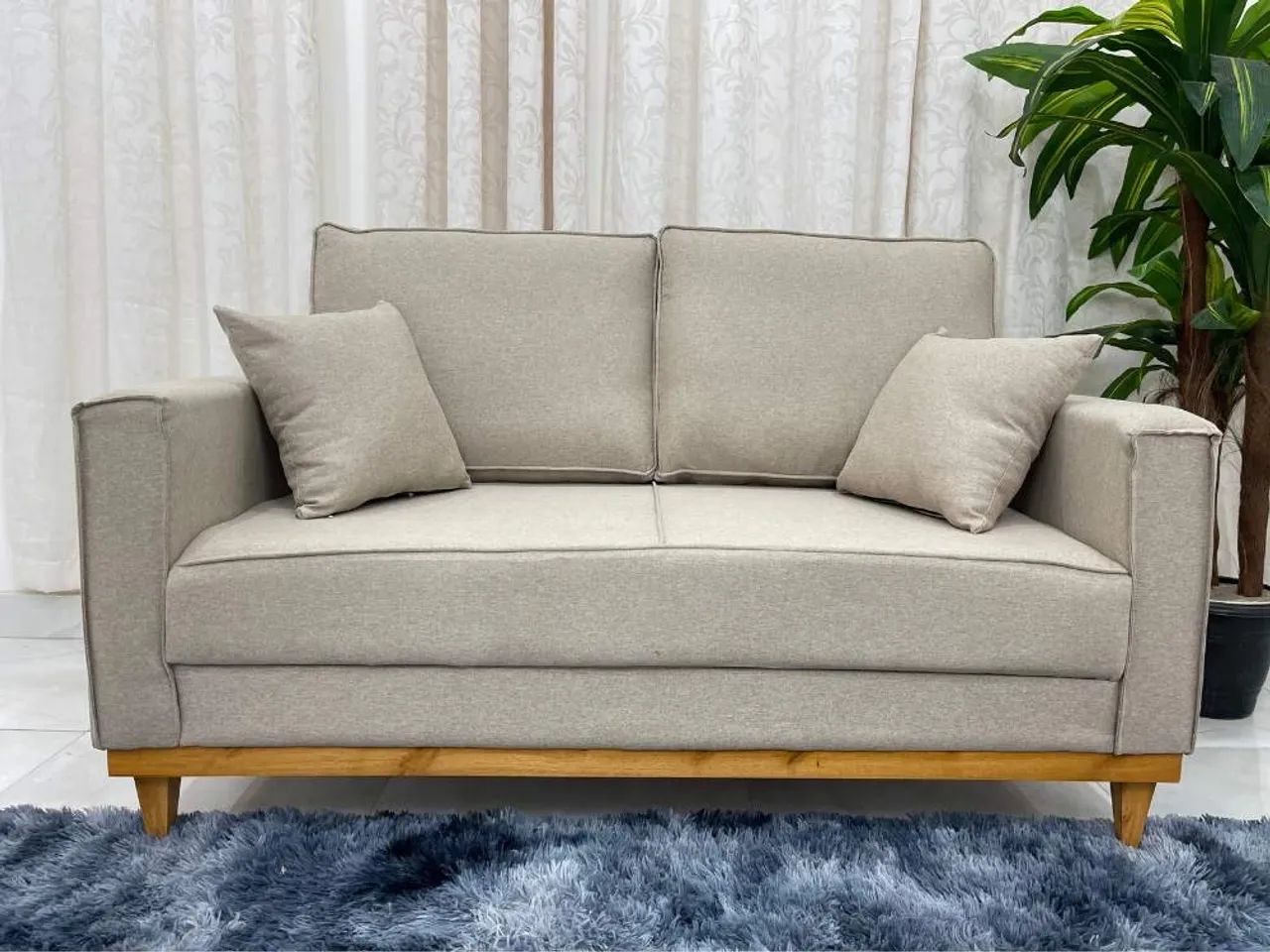 Sofá 2 lugares Slim 1.40m Linho- Entrega Rápida 