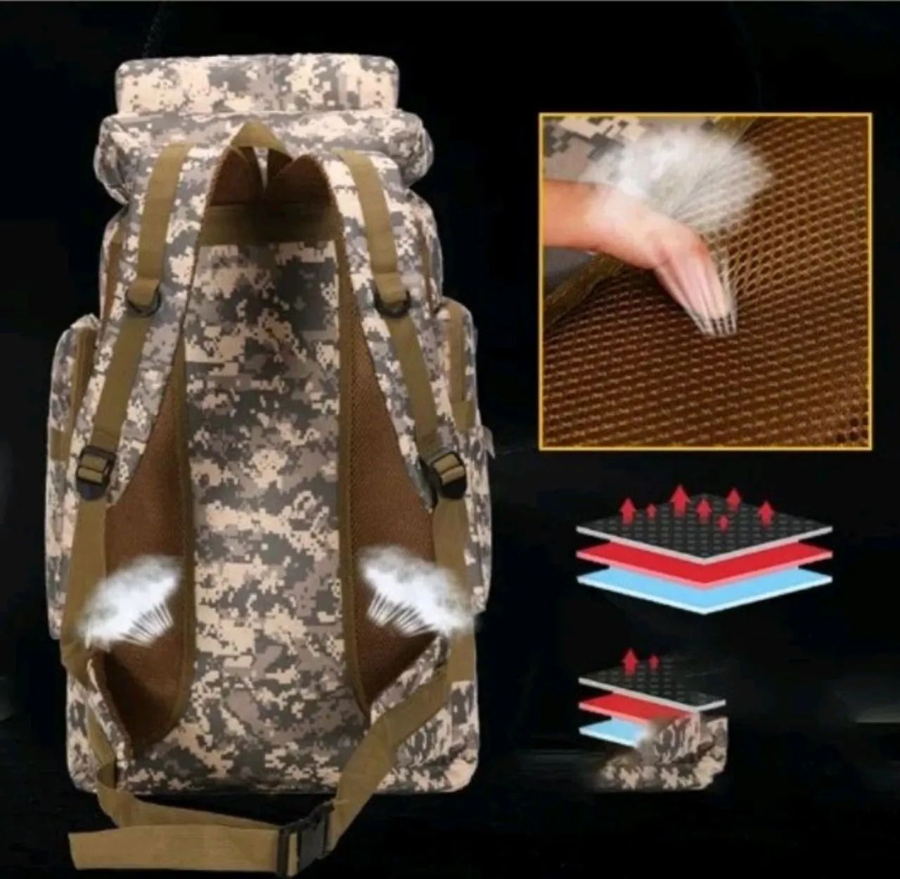 Mochila acampamento 80 litros Premium reforçada - Foto 5