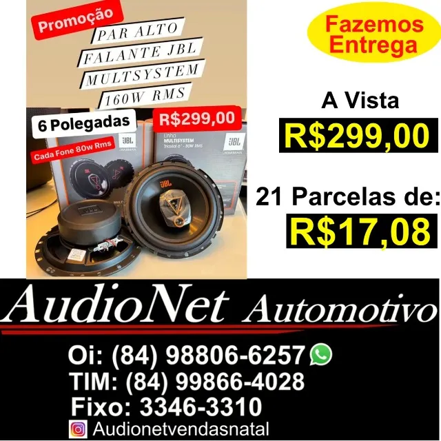Alto Falante Jbl Multisystem 6 Polegadas 160w Rms Fone Porta Carro Triaxial Tweeter