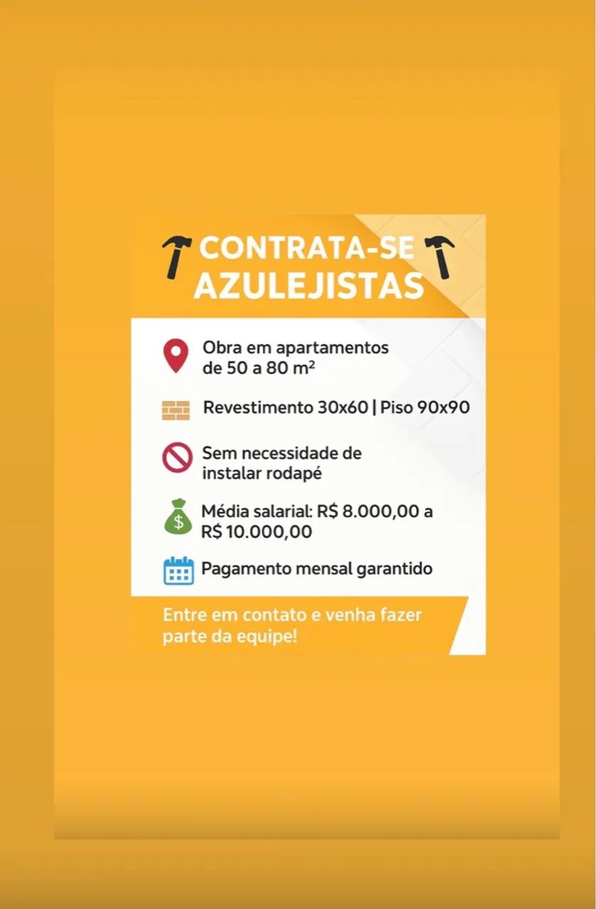 Contrata-se Azulejistas