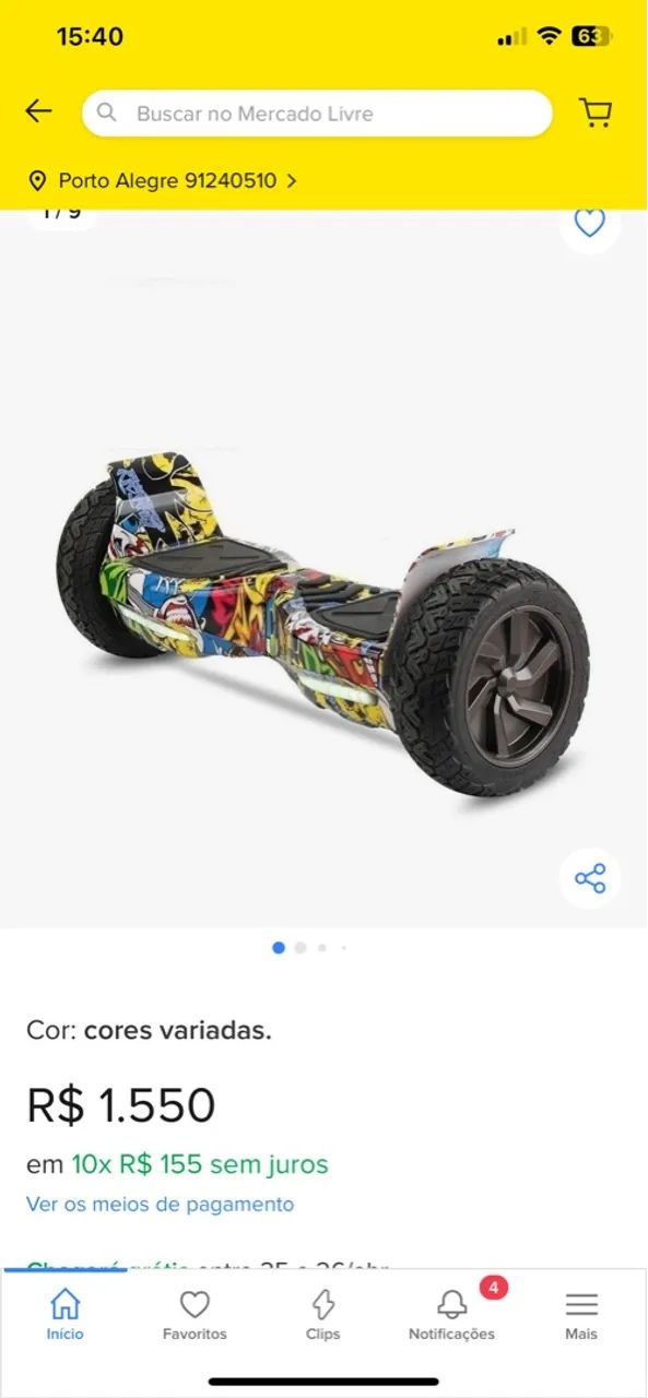 Hoverboard 8,5? 42v de 1550 por 700