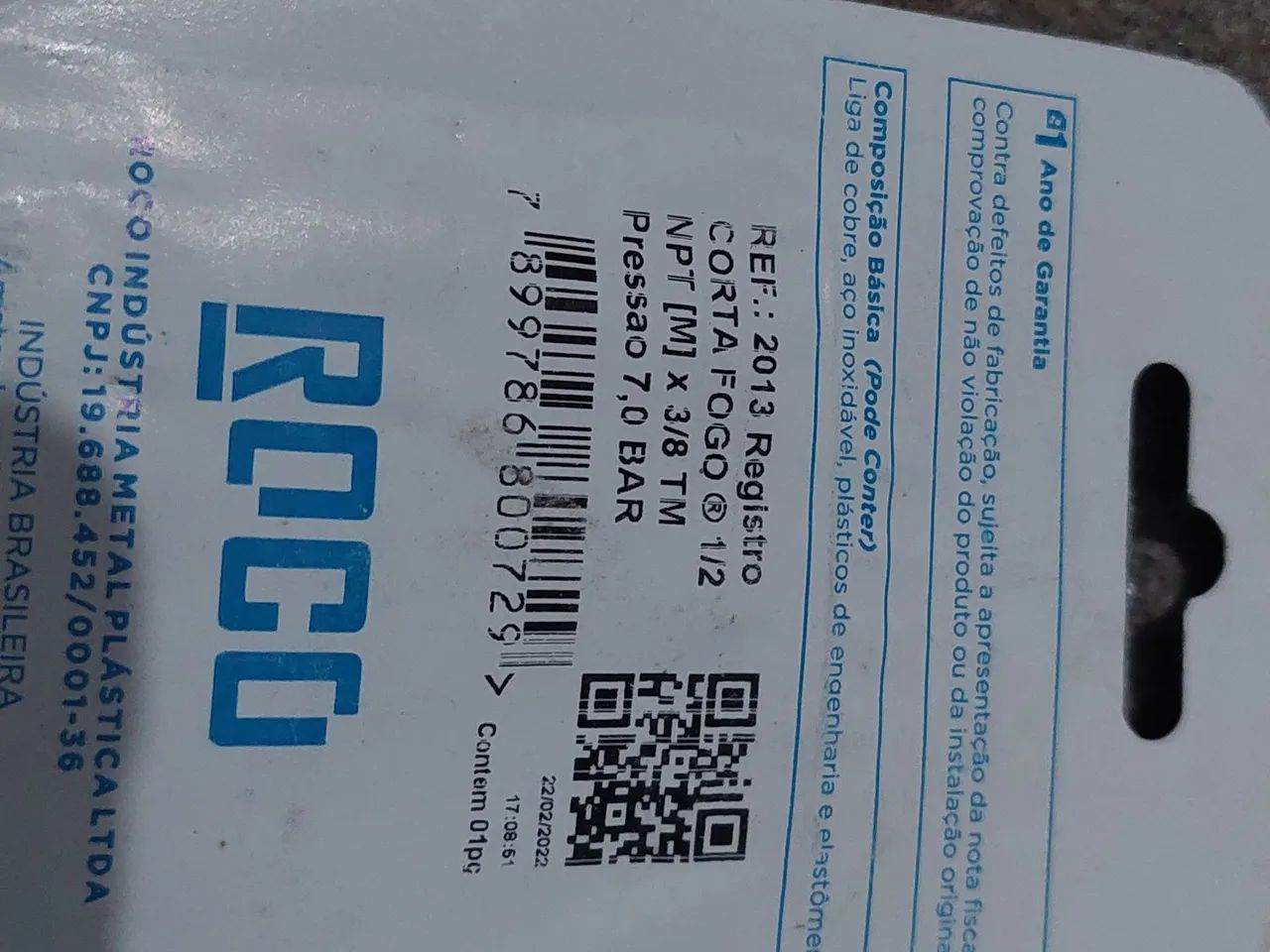 7un Registro Corta fogo 1/2 NPT [M] x 3/8  TM - 7,0 Bar - Foto 2