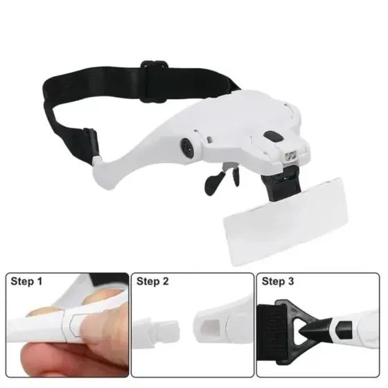 óculos com lupa de cabeça e luz led - bom-7461 - bomvink - Foto 2