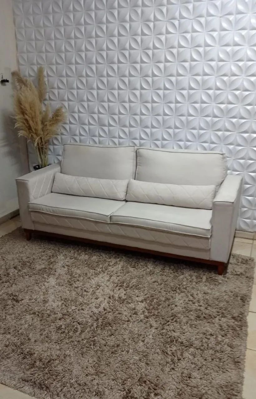 Sofá Living Tecido Linho  - Foto 4