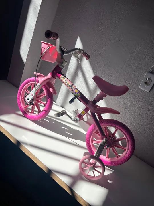 Bicicleta Infantil Rosa Flower - Foto 2