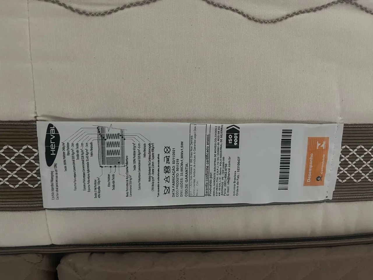 Vende-se cama Cama Box King Herval Elegant 193x203x73cm Molas Ensacadas - Foto 5