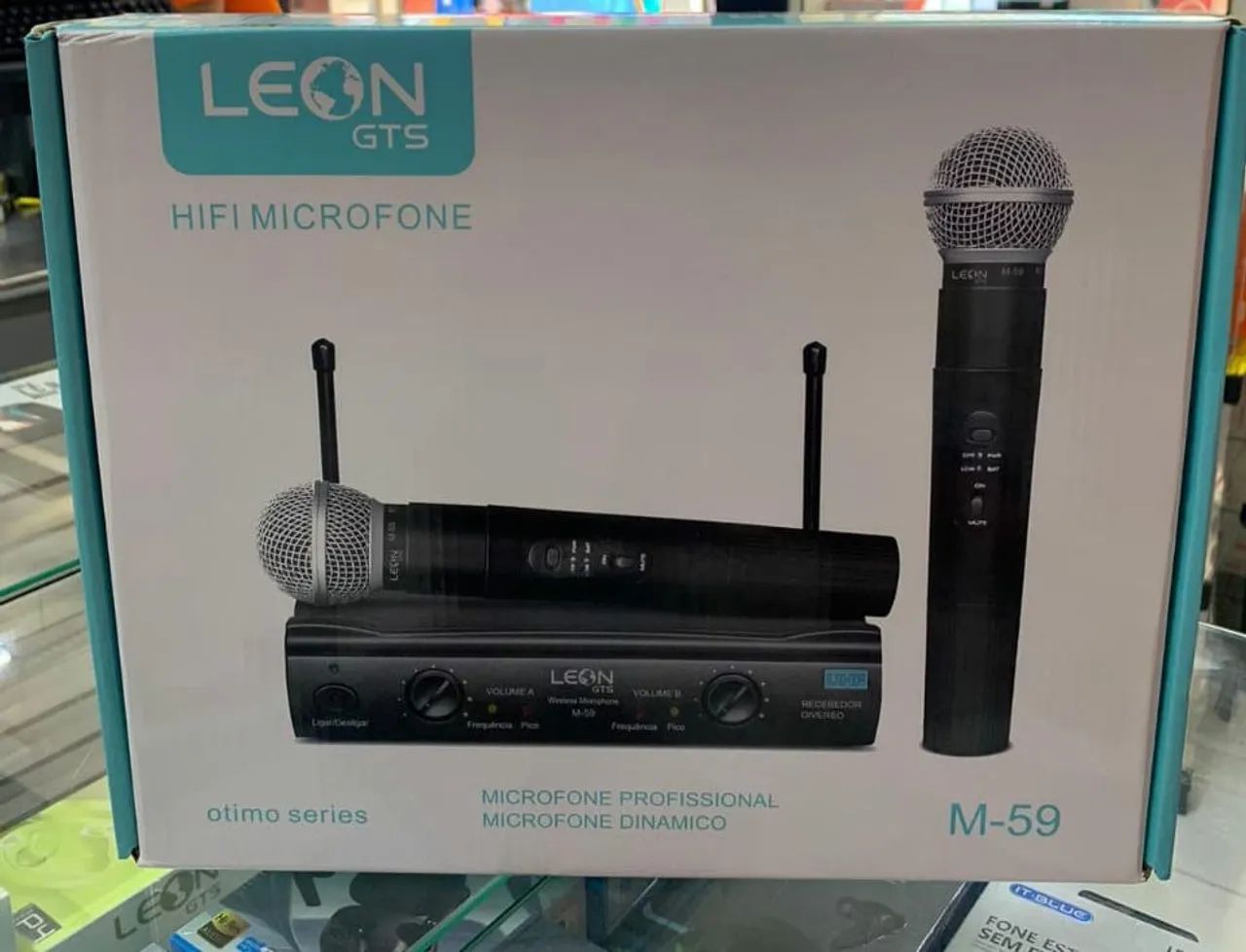 Microfone Sem Fio Duplo Leon GTS M-59