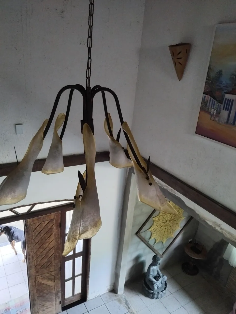 Lustre em Ferro e Vidro M