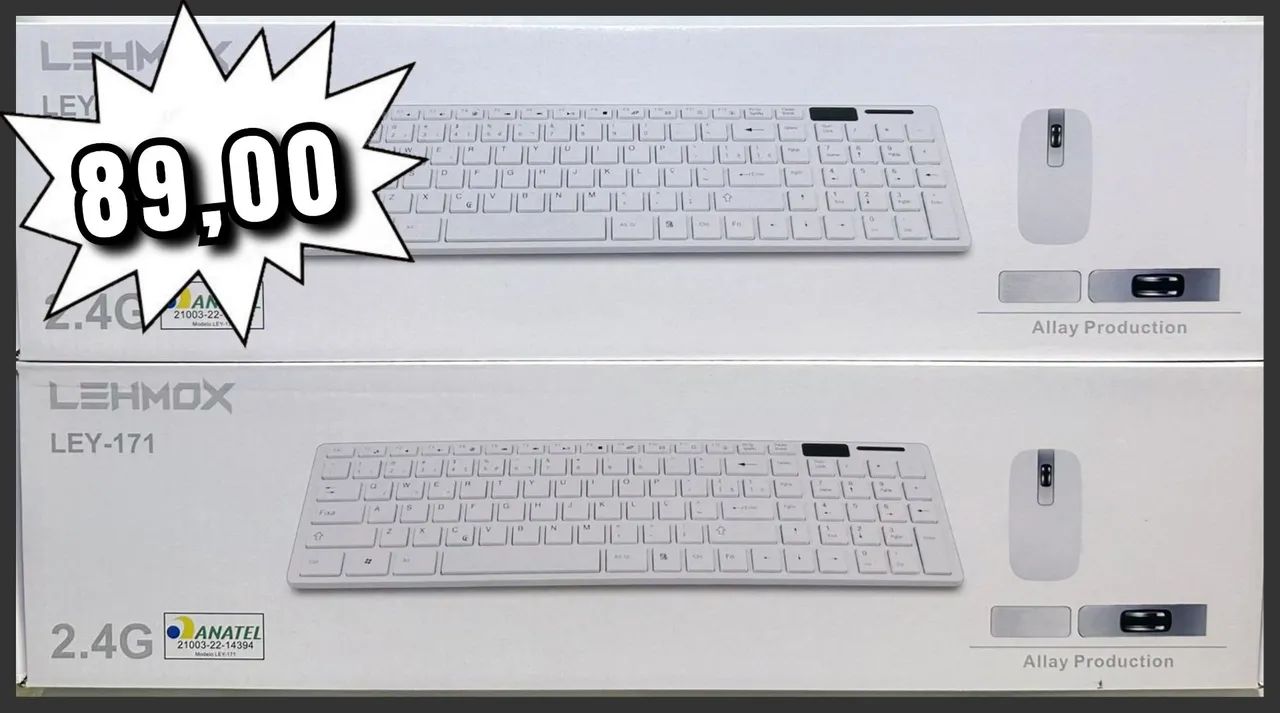 Kit Teclado e Mouse Sem Fio Lehmox LEY-171
