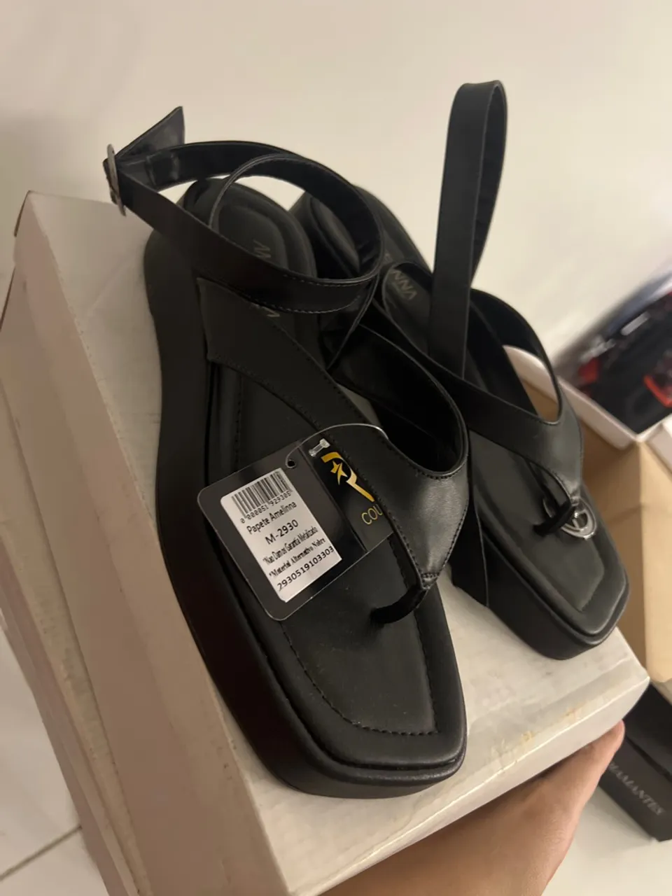 Sandália Papete Amelinna Preta - M-2930
