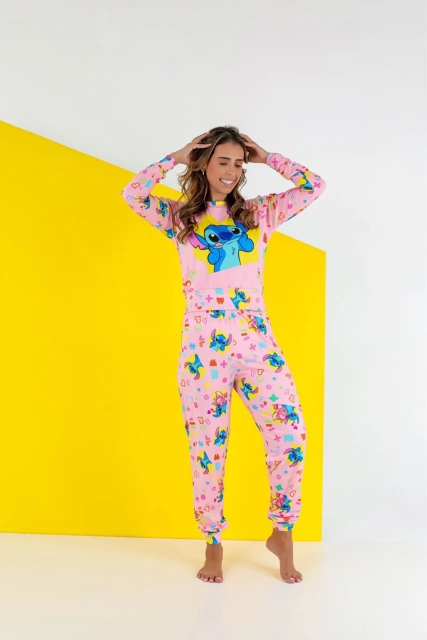 Pijama longo de frio Stitch - Foto 2