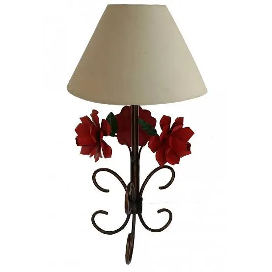 Abajur com flores em metal (Tiradentes) 2 Unidades