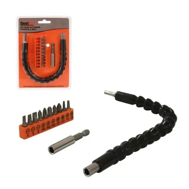 JOGO DE EXTENSAO FLEXIVEL P/PARAFUSADEIRA + EXTENSOR + BITS BESTFER - Foto 2