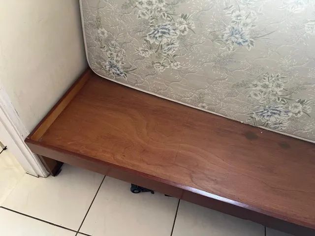 Cama solteiro baixa com colchão Castor, 192 x 84 x 45 cm
