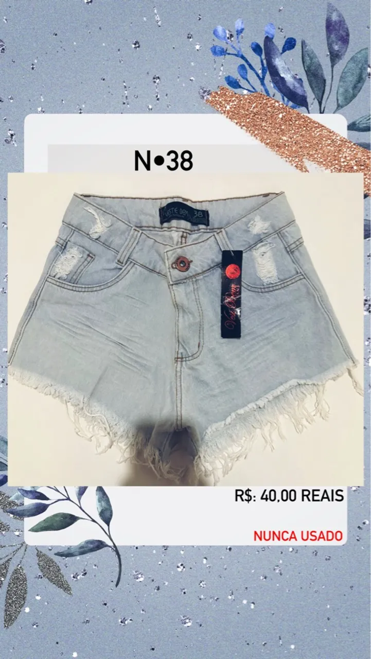 Short Jeans Feminino N° 36 e 40 - Novo e Usados 