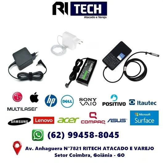 Fonte Carregador Notebook Netbook Ultrabook Macbook - Todos Modelos e Marcas
