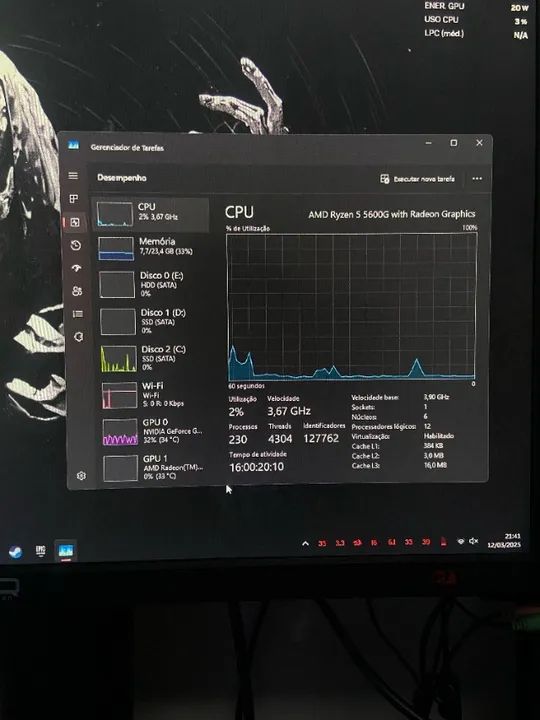 PC Gamer Ryzen 5 5600G 8GB Ram com RX550 Afox Dual Fan - Foto 6