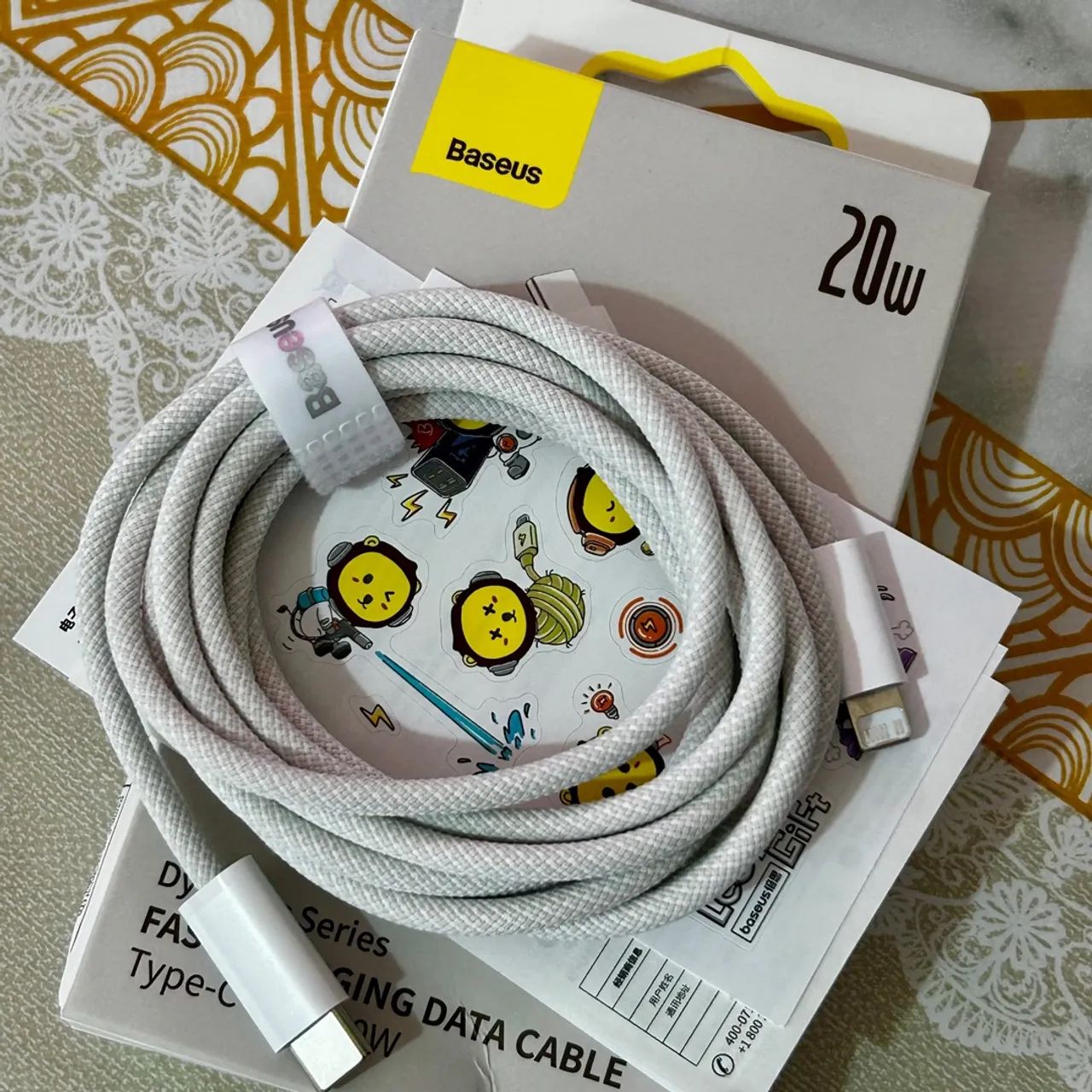 Cabo Baseus 20W 2 metros Type-C para Lightning - Novo